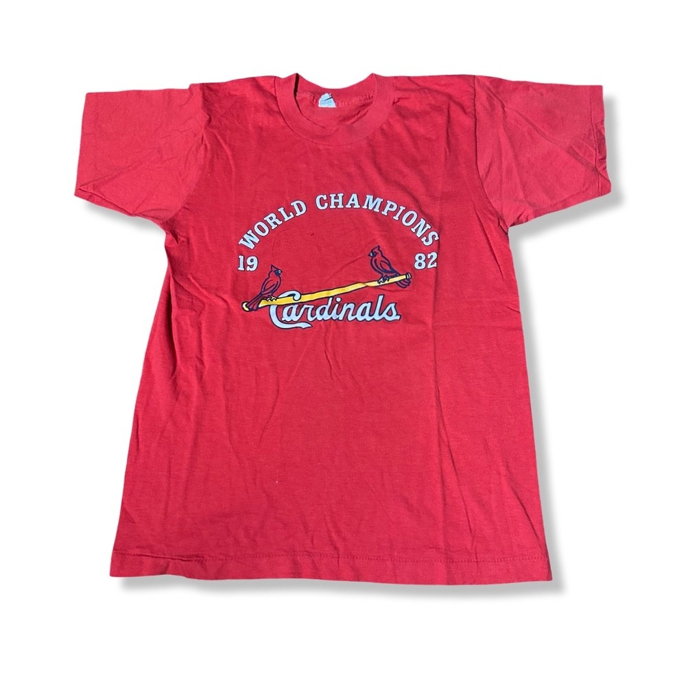 VTG T-Shirt Mens M Red Excellent 1982 St. Louis Cardinals World Champions Tee